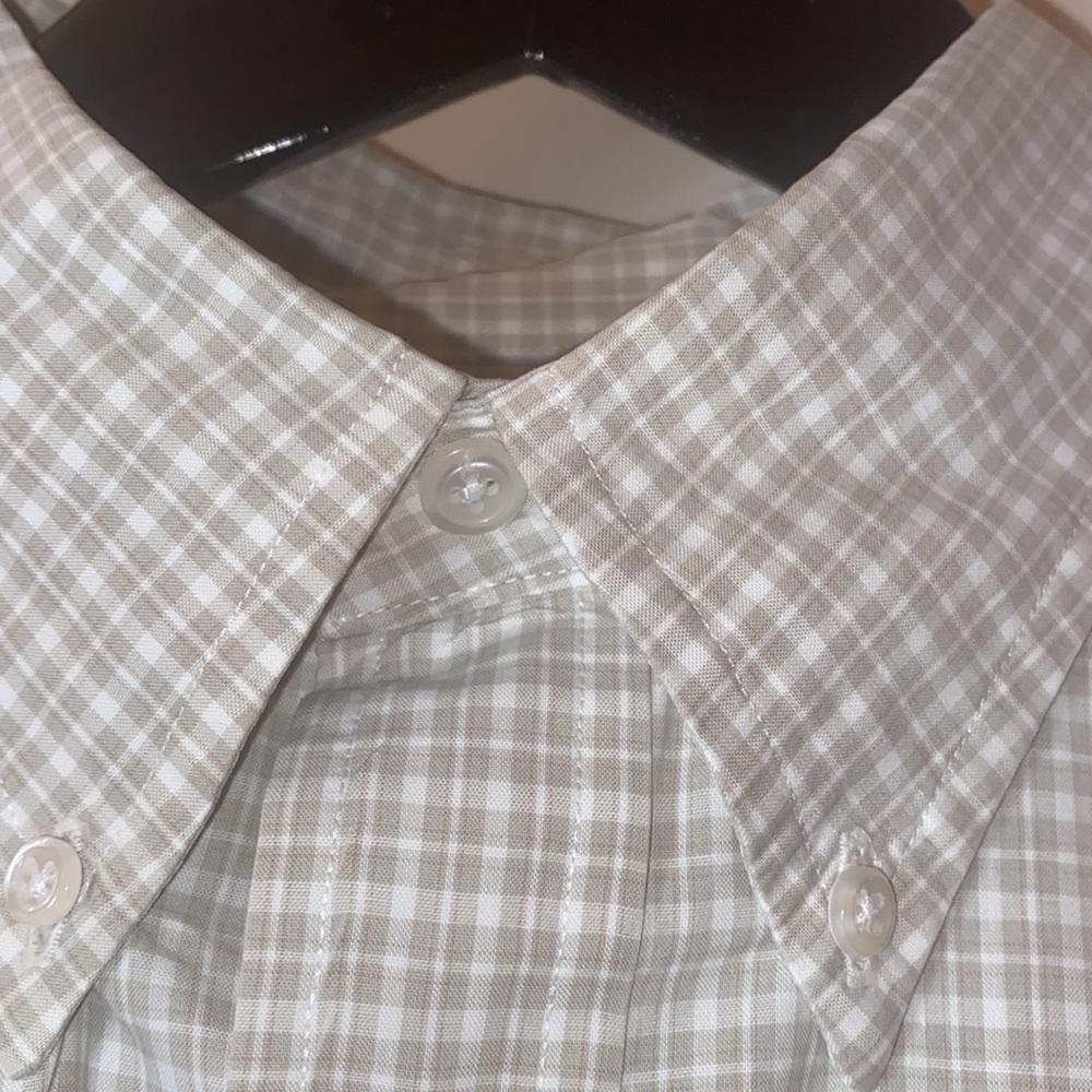 Lands End shirt 16 neck 33 olive color casual dress long sleeve